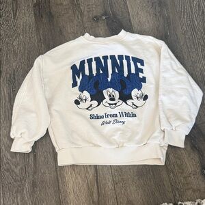 Zara Cream Sweatshirt with Blue Minnie Design